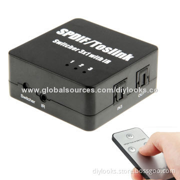 Power Adapter Digital Optical Audio Switcher 3x1